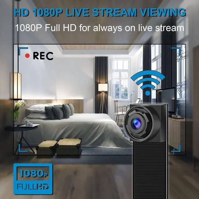 Alt view image 2 of 7 - Hidden Camera Spy Camera WiFi Wireless Hidden Video Camera 1080P Mini Spy Hidden Camera Portable Nanny Camera Video Recordor for Home Security Surveillance with Motion Detection Up to 128GB SD Card