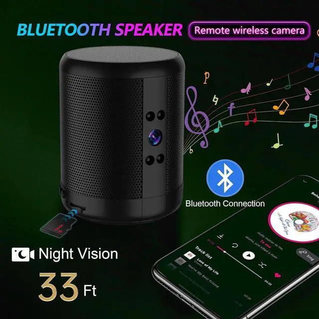 Alt view image 4 of 7 - TnoxHD Indoor Camera Bluetooth Speaker, HD Wireless Home Security Camera with Night Vision, Motion Detection 24/7 Recording, SD/Cloud Storage-WiFi Nanny Cam Baby Monitor