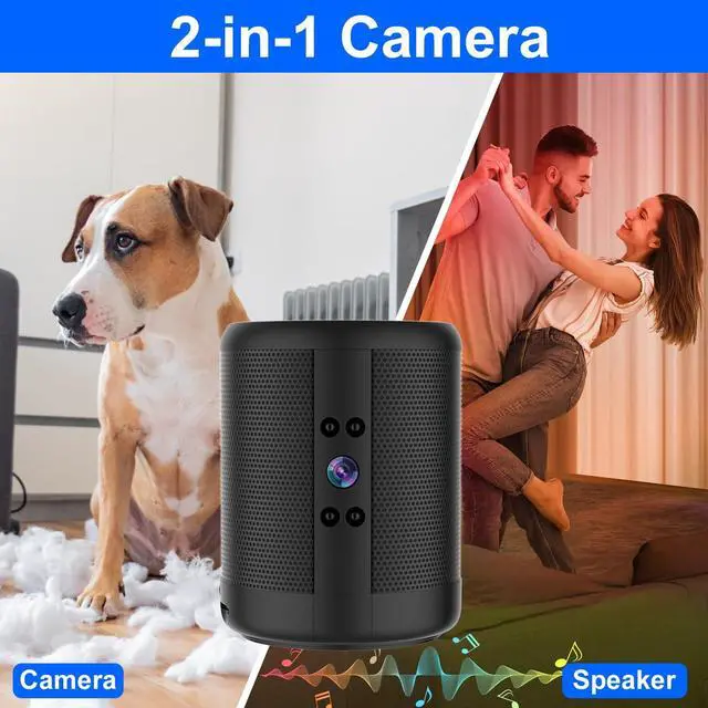 Alt view image 3 of 7 - TnoxHD Indoor Camera Bluetooth Speaker, HD Wireless Home Security Camera with Night Vision, Motion Detection 24/7 Recording, SD/Cloud Storage-WiFi Nanny Cam Baby Monitor