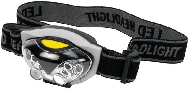 Main image of 6 LED Adjustable Headstrap Headlamp | Features 4 modes with white and red LEDs. 38 lumens. Ideal for auto emergencies, camping, and garage workshops