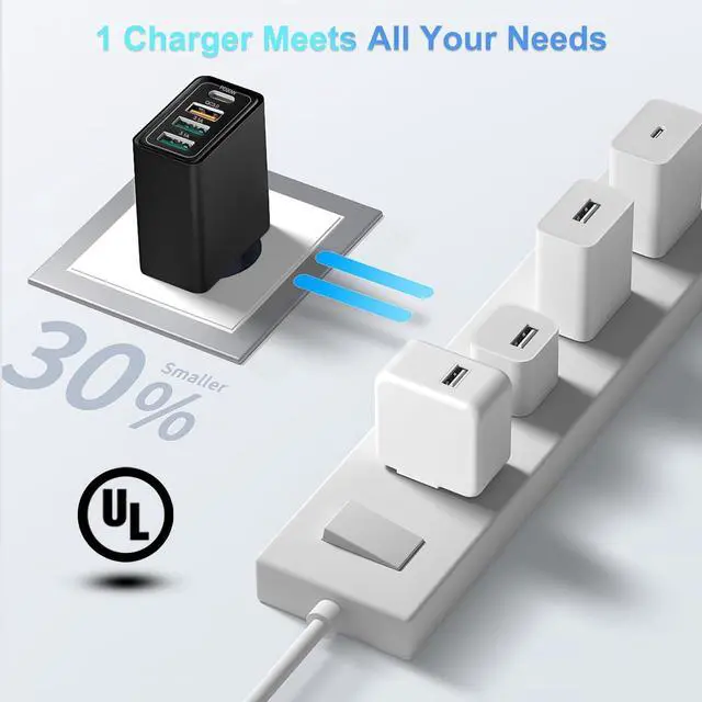 Alt view image 7 of 7 - European Plug Adapter 40W 4 Port European USB C Charger, PD20W QC3.0 Europe USB C Charger Block US to Europe Plug Adapter for iPhone 17 16 15 14 13 12 11 Plus Pro Max X 8, Galaxy, Android