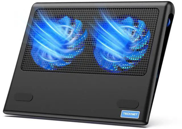 Main image of TECKNET Laptop Cooling Pad, 12"-15.6" Laptop Cooler, Gaming Laptop Cooling Stand, Wind Speed Adjustable, 2 USB Powered Laptop Fan Cooling Pad for Laptop Within 16 Inch (Blue)