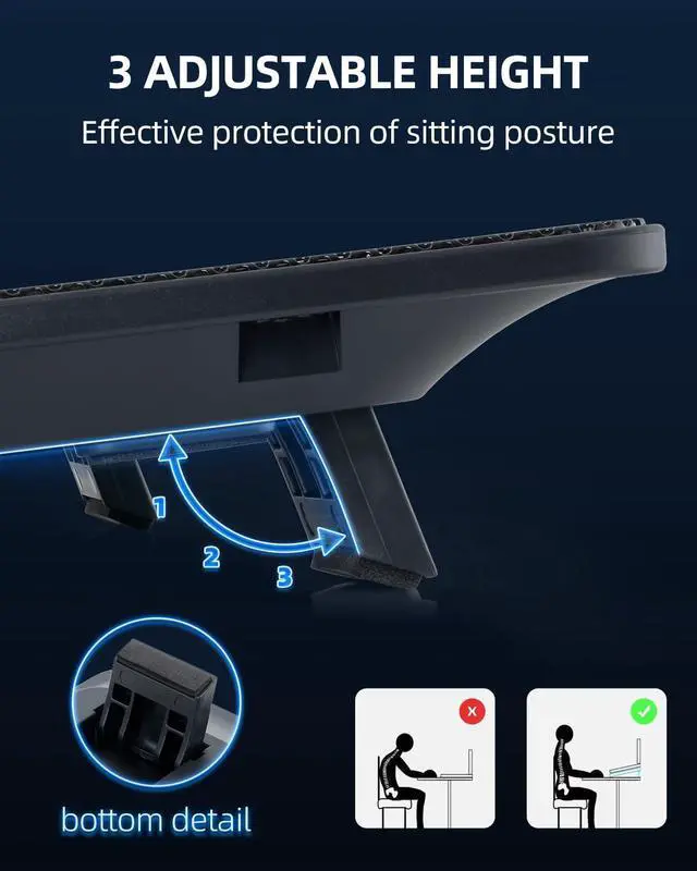 Alt view image 5 of 7 - 12"-17" Slim Laptop Cooling Pad - USB Powered [3 Fans]