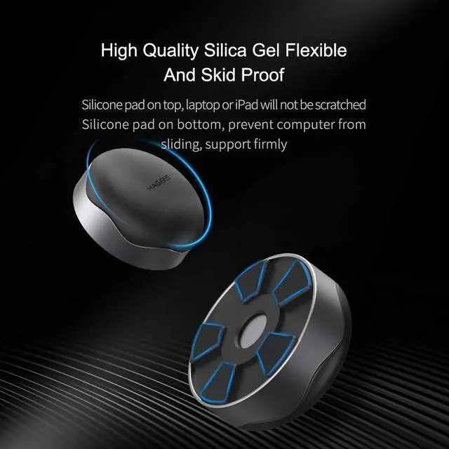 Alt view image 4 of 7 - Laptop Cooling Pad, Hagibis Ergonomic Laptop Stand Small Invisible Cooler Ball Portable Magnetic Foot Heat for MacBook Pro Computer