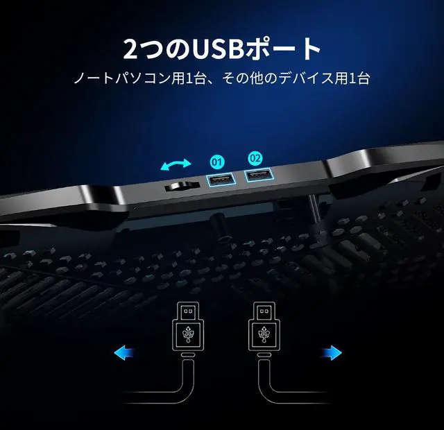 Alt view image 4 of 7 - AIMIUZI Laptop Cooling Pad Laptop Cooler Stand, Laptop Fan Cooling Pad for 12-15.6 Inch Laptop Notebooks, 5 Quiet Fans, 5 Angle Adjustable Laptop Cooling Stand (Black)