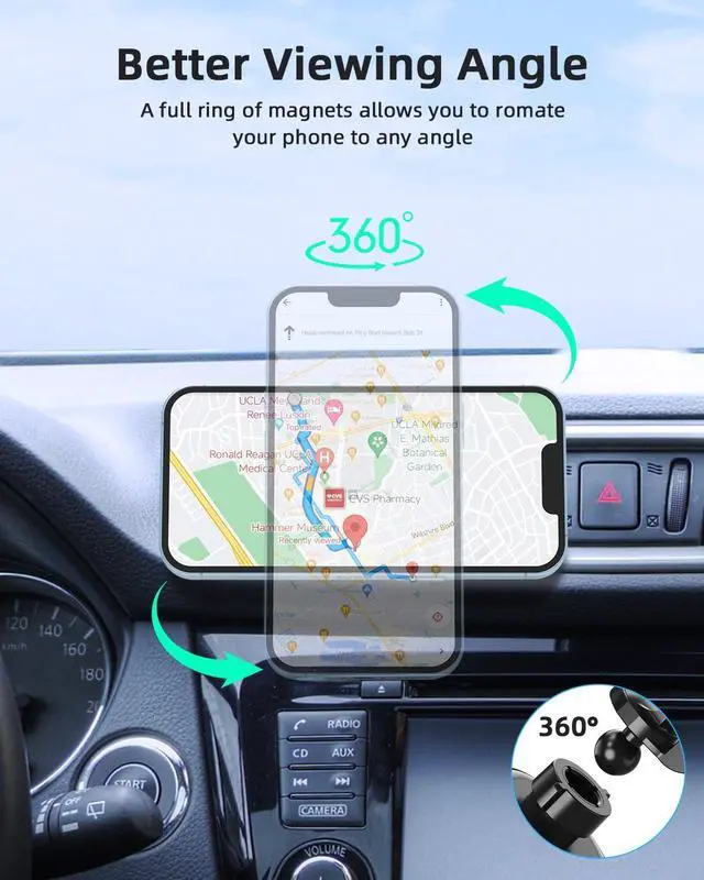 Alt view image 5 of 6 - for 15W MagSafe Car Mount Charger - 15W Magnetic Fast Charging Auto-Alignment Air Vent Mount | Compatible with iPhone 16/15/14/13/12 Series