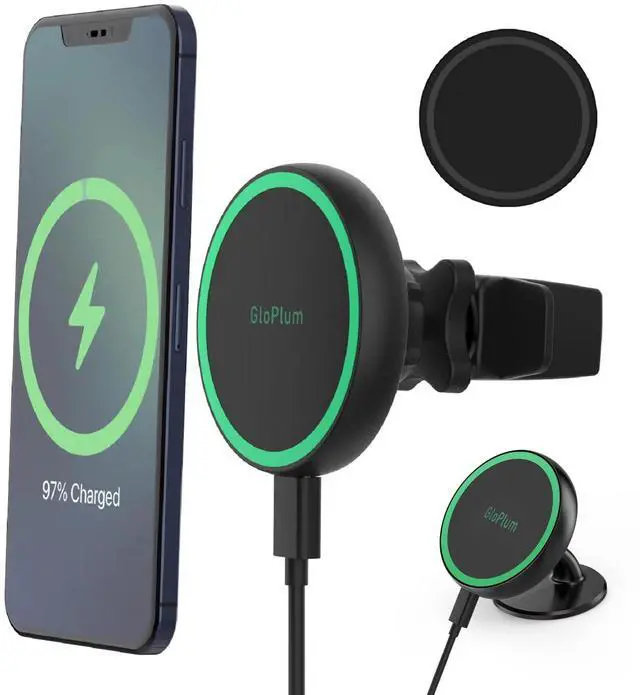 Main image of Magnetic Wireless Car Charger Mount Compatible with Magsafe iPhone 15/ iPhone 14/iPhone 13, Fast Charging Air Vent Magnet Accessories Car Phone Holder