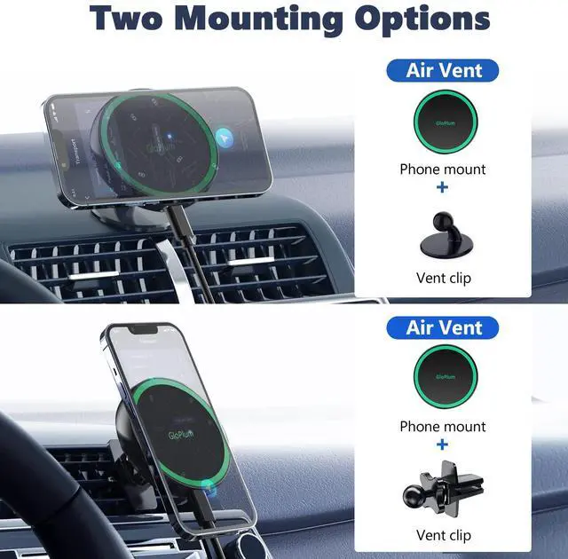 Alt view image 3 of 7 - Magnetic Wireless Car Charger Mount Compatible with Magsafe iPhone 15/ iPhone 14/iPhone 13, Fast Charging Air Vent Magnet Accessories Car Phone Holder