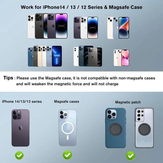 Alt view image 3 of 7 - OHLPRO for Magsafe Car Charger for Women Men, Magnetic Wireless Car Mount for iPhone 17 Pro Max, 16/15 Series, 15W Fast Charging Phone Holder Vent and Dashboard