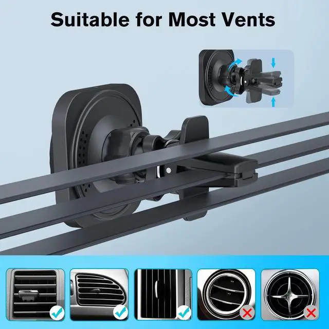 Alt view image 7 of 7 - OHLPRO for Magsafe Car Charger for Women Men, Magnetic Wireless Car Mount for iPhone 17 Pro Max, 16/15 Series, 15W Fast Charging Phone Holder Vent and Dashboard