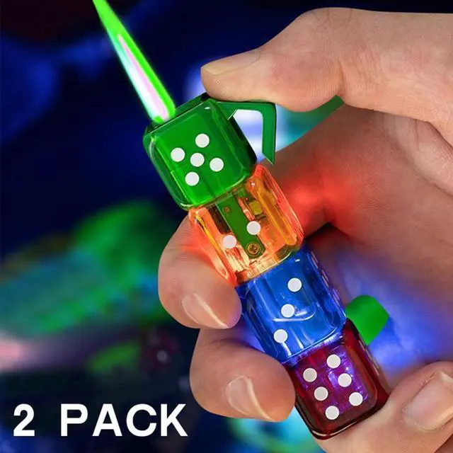 Alt view image 2 of 6 - 2 Pack Colorful Jet Flame Lighter,Refillable Butane Lighter,Cool Jet Torch Lighters Windproof,Adjustable Flame,BBQ Candles (Without Gas)