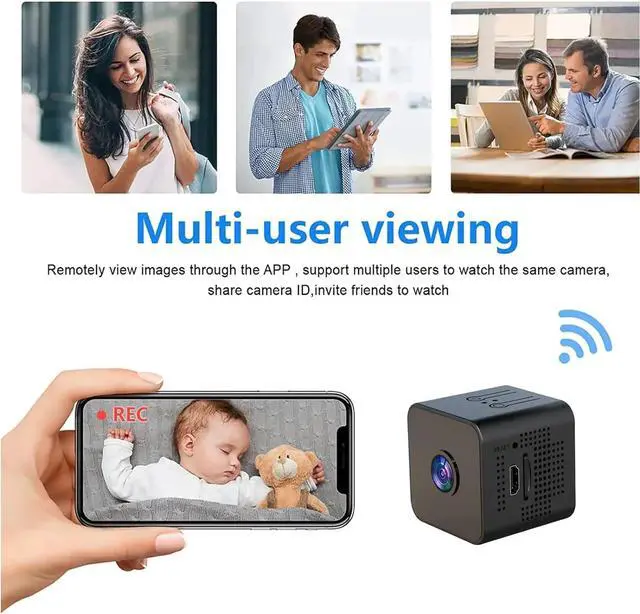 Alt view image 6 of 6 - METRICSQUARE 1080P Spy Camera WiFi Camera Hidden Home Security Nanny Cam with Phone App Control Mini Small Cam Night Vision Motion Detection Video Recording