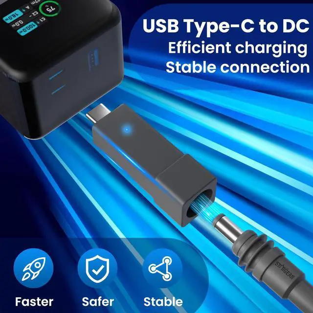 Alt view image 5 of 7 - Starlink Mini Cable Adapter, USB C to DC Adapter Power Cable Adapter for Starlink Mini, USB C Male to DC Female for Power Cord Work with 20V/65W, 20V/100W, 28V/140W PD Power Source