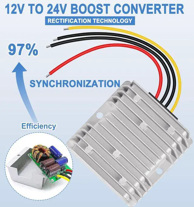 Alt view image 3 of 7 - KEHIPI 12V to 24V Boost Converter 5A 120W DC 12V to 24V Step Up Converter Voltage Regulator Transformer for Golf Carts, Solar System, RV, LED Lights