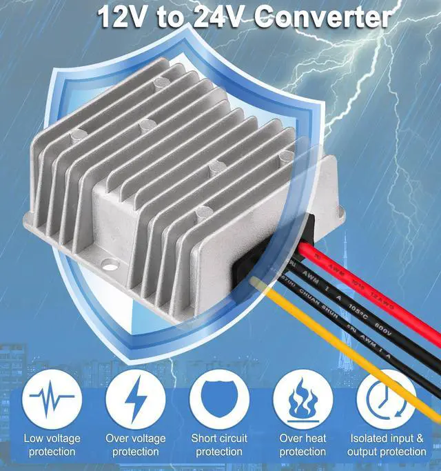Alt view image 4 of 7 - KEHIPI 12V to 24V Boost Converter 5A 120W DC 12V to 24V Step Up Converter Voltage Regulator Transformer for Golf Carts, Solar System, RV, LED Lights