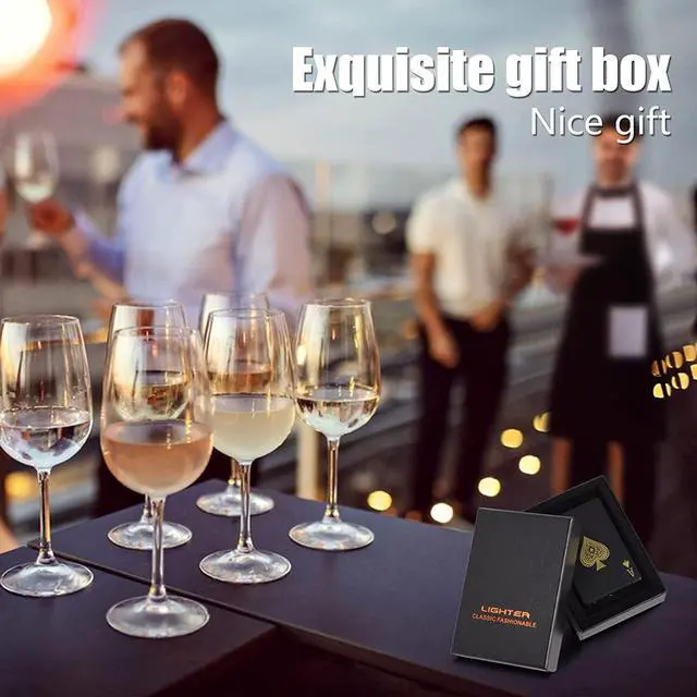 Alt view image 7 of 7 - Jet Torch Lighter, 2 Pack, Green+Red Flame Ace Card Lighter, Cool Lighter Windproof Poker Design, Refillable Butane, for Outdoor, Indoor, Camping, BBQ, Candle, Birthday, Gift (Without Gas)