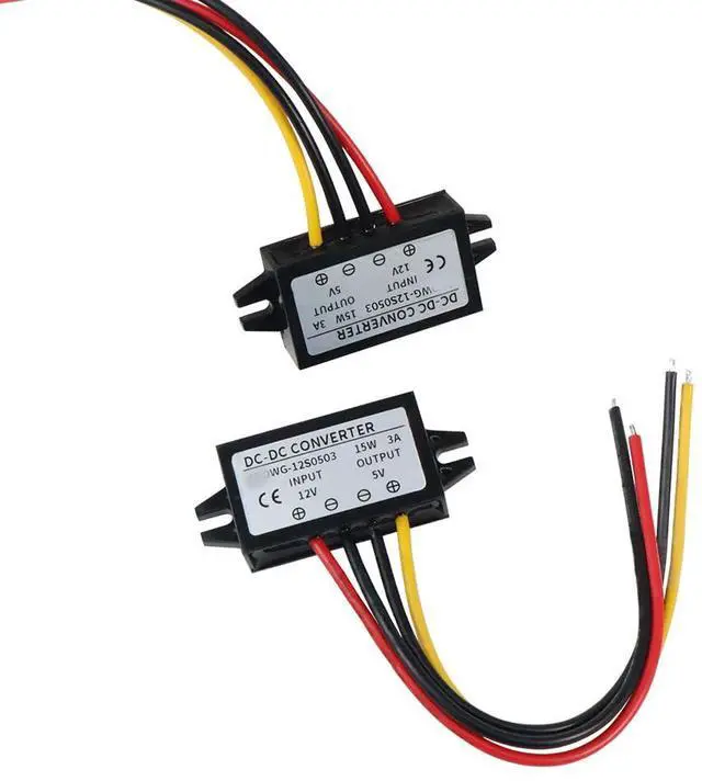 Main image of 2Pcs 12/24V to 5V 5A 25W DC-DC Step Down Converter, Power Supply Adapter Compatible with Solar Panel, Waterproof Voltage Regulator Car Charging Transformation
