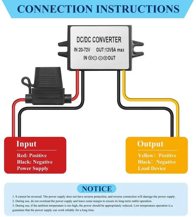 Alt view image 3 of 7 - IP67 Waterproof DC-DC Converter 17-72V to 12V 5A 60W - Voltage Regulator for Trucks, Tractors, Solar Systems (Dust/Shock Proof)