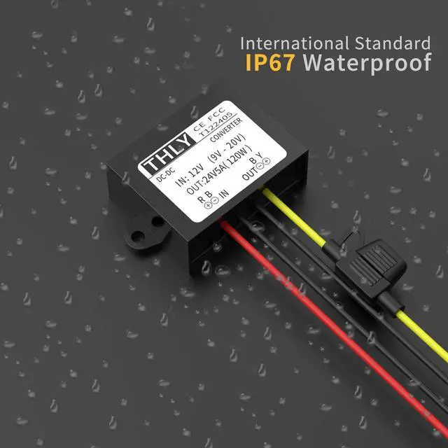 Alt view image 5 of 7 - 12V to 24V Voltage Converter, DC Boost Converter 5A 120W Step Up Transformer with Fuse Waterproof Transformer 12v for Golf Cart LED Light Motor Truck Vehicle Boat etc.