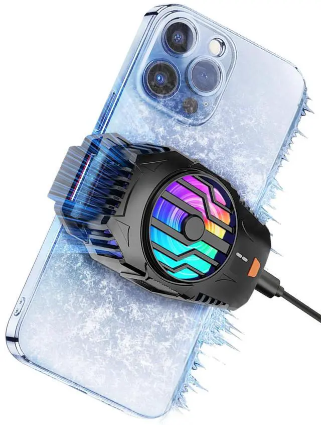 Main image of SURILEHEGE Cell Phone Cooler for Gaming, Mobile Phone Cooling Fan Radiator for iPhone Android Smartphone Live Streaming