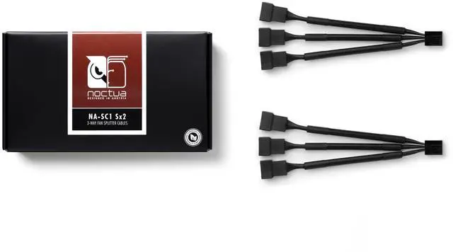 Main image of Noctua NA-SC1 Sx2, 3-Way Fan Splitter Cables, 4-Pin PWM (2-Pack, 13cm, Black)