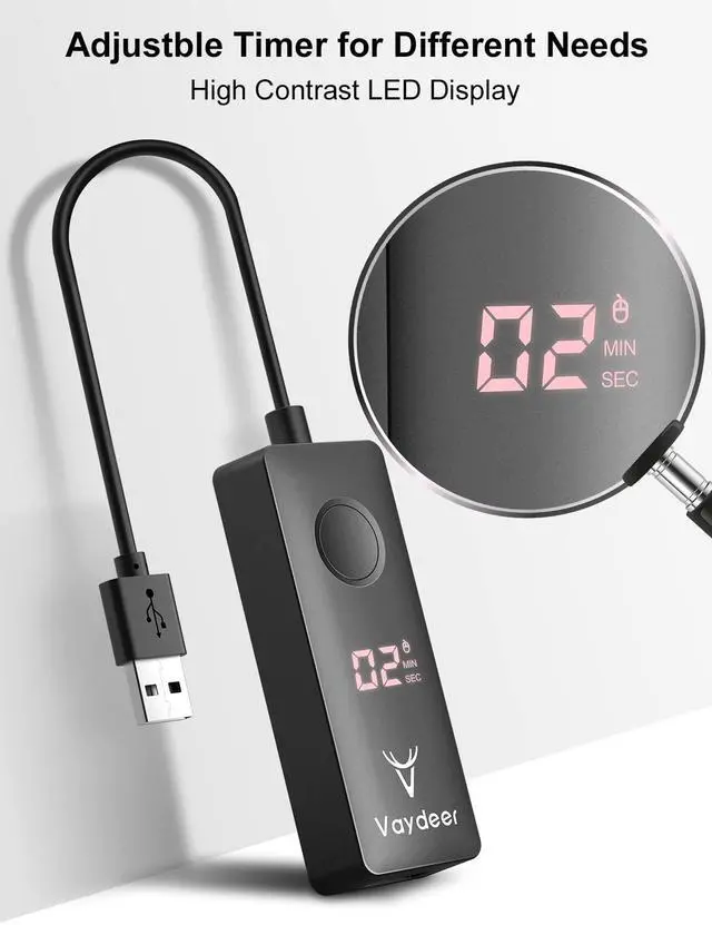 Alt view image 3 of 6 - Automatic Mouse Jiggler Undetectable Mouse Mover Device with ON/Off Switch,Simulate Mouse Movement to Prevent The Computer from Entering Sleep Mode