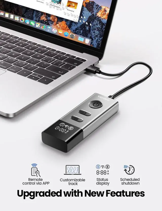 Alt view image 3 of 7 - S5 Pro Mouse Jiggler with APP, Metal USB Mouse Mover with Remote Control and Timer Function,Simulate Movement to Prevent The Computer from Entering Sleep Mode,Plug-and-Play,Driver-Free