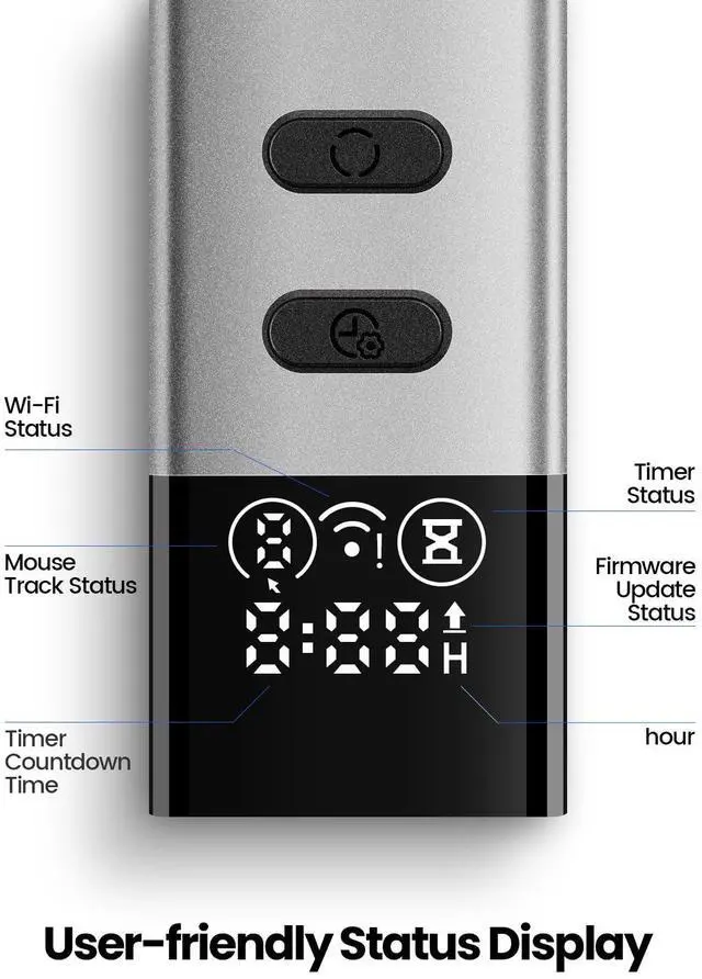 Alt view image 4 of 7 - S5 Pro Mouse Jiggler with APP, Metal USB Mouse Mover with Remote Control and Timer Function,Simulate Movement to Prevent The Computer from Entering Sleep Mode,Plug-and-Play,Driver-Free