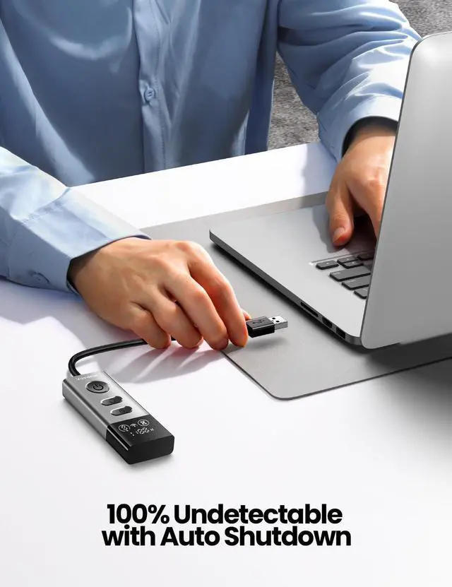Alt view image 7 of 7 - S5 Pro Mouse Jiggler with APP, Metal USB Mouse Mover with Remote Control and Timer Function,Simulate Movement to Prevent The Computer from Entering Sleep Mode,Plug-and-Play,Driver-Free