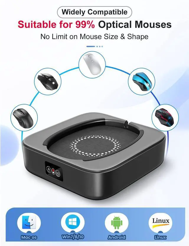 Alt view image 6 of 7 - Mouse Mover Undetectable, Super-Silent Mouse Jiggler Device Move Randomly, Automatic Wiggler Shaker Giggler, Adjustable Interval Timer, Keep Computer Laptop Active for Office Home Remote Work