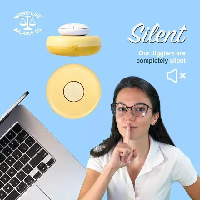 Alt view image 3 of 7 - Randomized Mechanical Mouse Jiggler - Undetectable Shaker Device to Keep Screen Active, Wireless Movers for Laptop, PC, Trackpad, Wireless Movers for Remote Work Essentials - Honey