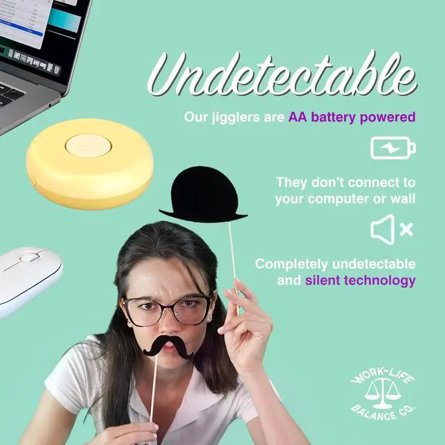 Alt view image 4 of 7 - Randomized Mechanical Mouse Jiggler - Undetectable Shaker Device to Keep Screen Active, Wireless Movers for Laptop, PC, Trackpad, Wireless Movers for Remote Work Essentials - Honey