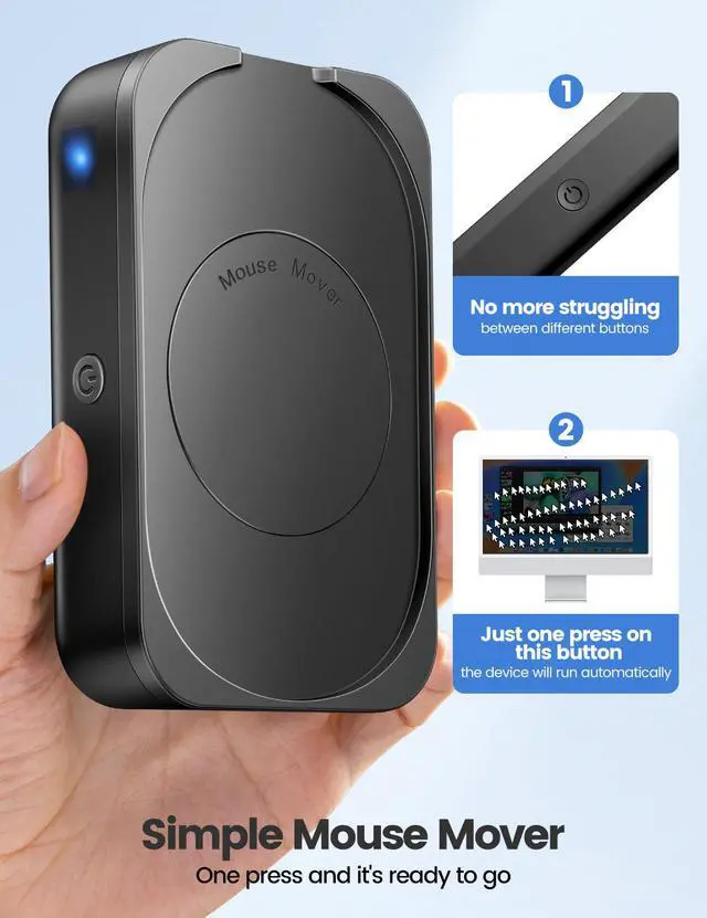 Alt view image 2 of 7 - Meatanty Easier-to-Use Mouse Jiggler, 100% Undetectable Mouse Mover, Automatic Mouse Shaker Wiggler Computer Moving Device Pad, Mechanical Random Vibration for Office Remote Work and Life Balance