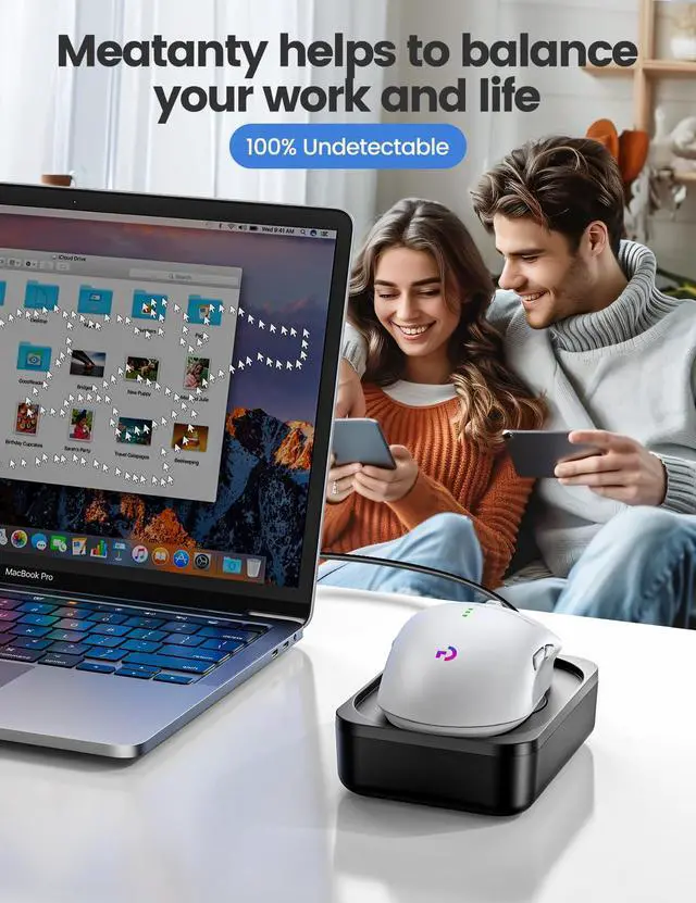 Alt view image 7 of 7 - Meatanty Easier-to-Use Mouse Jiggler, 100% Undetectable Mouse Mover, Automatic Mouse Shaker Wiggler Computer Moving Device Pad, Mechanical Random Vibration for Office Remote Work and Life Balance