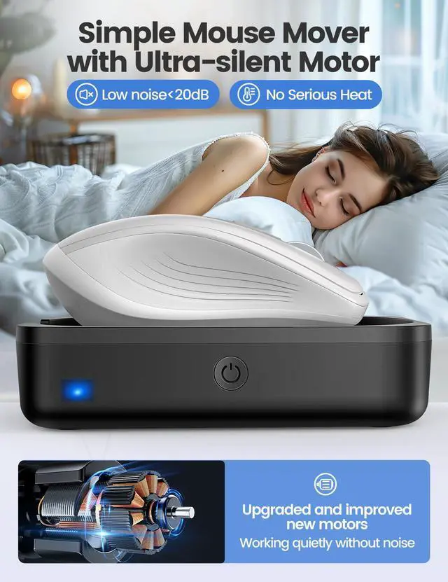 Alt view image 6 of 7 - Meatanty Easier-to-Use Mouse Jiggler, 100% Undetectable Mouse Mover, Automatic Mouse Shaker Wiggler Computer Moving Device Pad, Mechanical Random Vibration for Office Remote Work and Life Balance