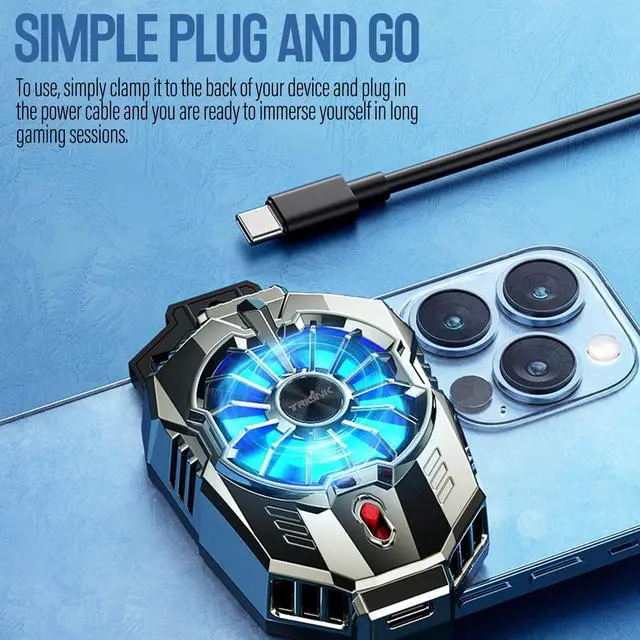 Alt view image 6 of 7 - Phone Cooler for Gaming, Universal Phone Cooling Fan with Two Cooling Modes, Mobile Phone Radiator Case for iPhone Android Smartphones from 4.5 to 7in, Cell Phone Cooler for Live Streaming