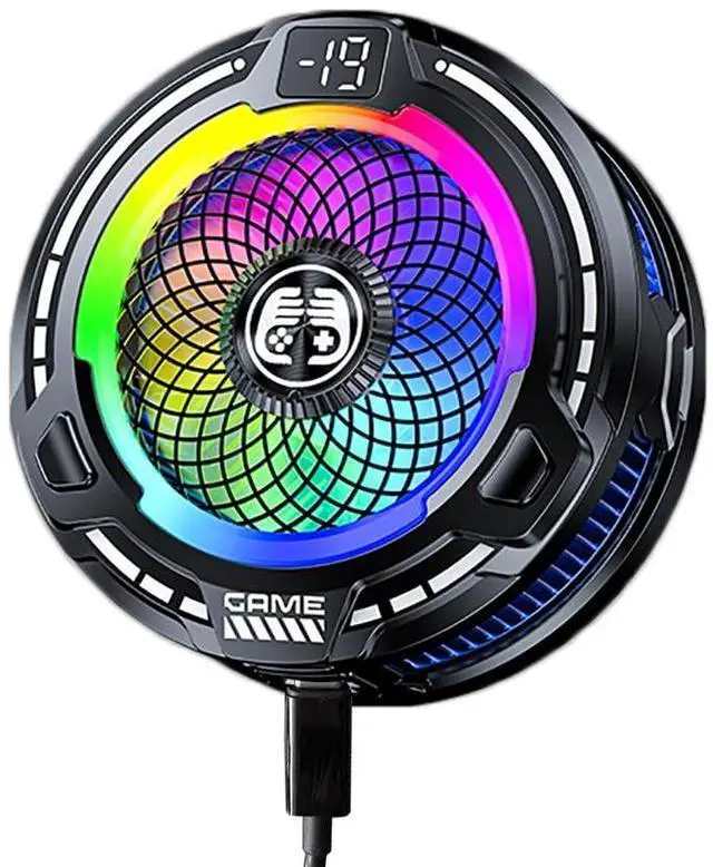 Main image of CEIEOE Magnetic Phone Cooler USB Phone Cooling Fan for Gaming Portable with Smart Temp Control and RGB Light Lightweight Phone Radiator with Larger Cooling Area for Phone/Tablet/IPad (Black)