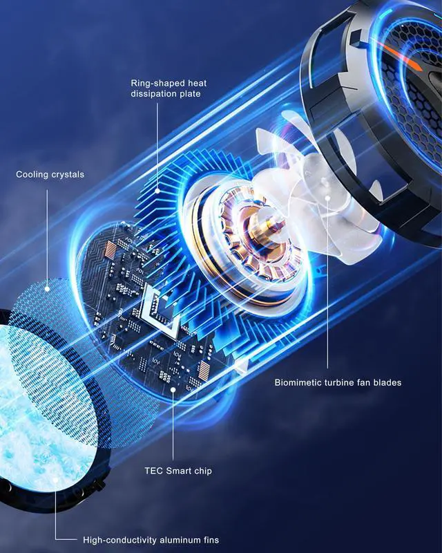 Alt view image 6 of 7 - YANISM iPad Cooler,Magnetic Tablet Cooler for ipad/Surface pro/Samsung Tab/Steam Deck,Ipad Cooling Fan with Temperature Monitor LED Gaming Light for Mobile Gaming,Tiktok Live Streaming, Black