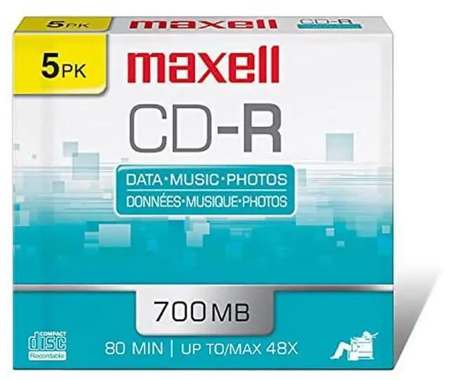 Main image of Maxell Slim Polycarbonate Substate 700Mb 80 Min CD-Recordable Slim Jewel 5 Pack