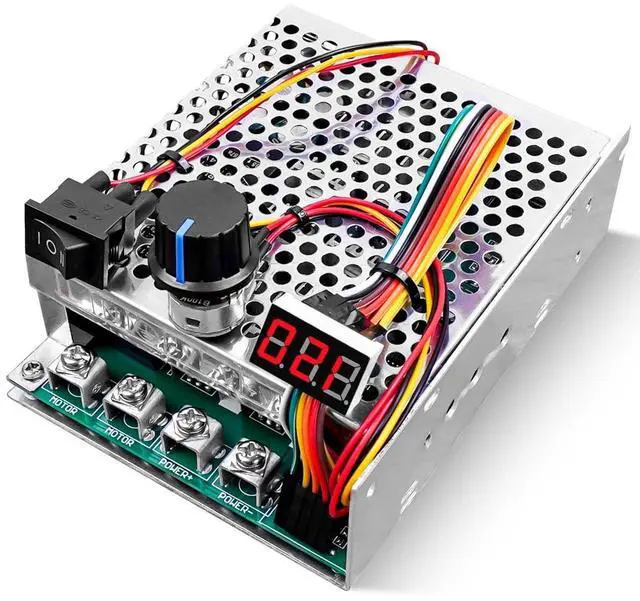 Main image of DC Motor Speed Controller Max PWM 3500W , DC 10V-55V & 100A Brush Motor LED Display Stepless Speed Controller with Forward-Brake-Reverse Switch & Ajustable Potentiometer