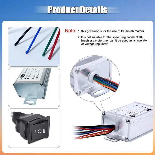 Alt view image 5 of 7 - DC Motor Speed Controller DC 12V 24V 36V 48V 60V Motor Pulse Width Modulator Regulator Motor Variable Speed Controller