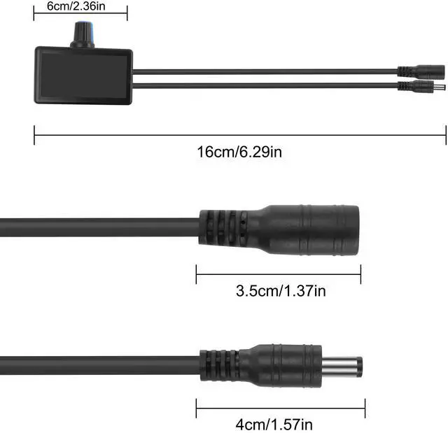 Alt view image 2 of 7 - MEIRIYFA DC5521 Fan Speed Control Regulator,DC 5.5mmx2.1mm Male Output to Female Input Fan Speed Control Knob PWM Adjust Wind Speed Module for 5-24V Fans, Motors, and Water Pumps