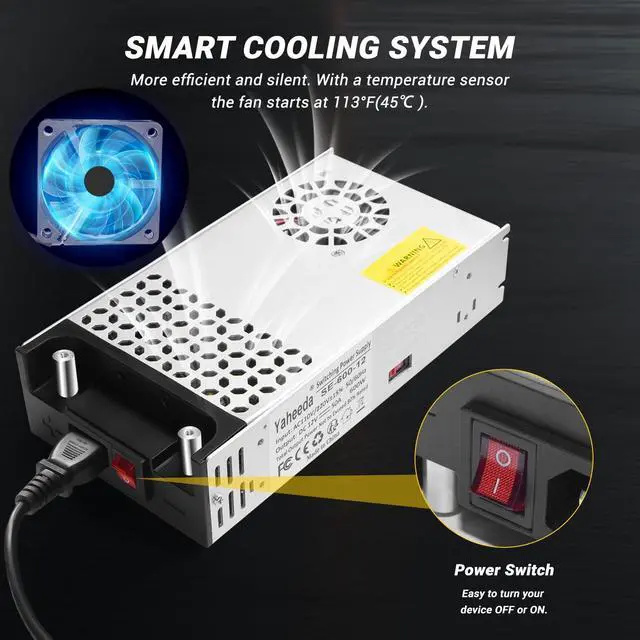 Alt view image 2 of 7 - New Version Converter, 110V AC to 12V DC Converter Power Supply 12V 600W 50A DC Switch Transformer for RV,Pump,LED Strip, LCD Monitor (12V 600W)