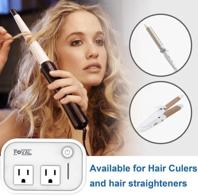 Alt view image 2 of 7 - FOVAL Power Step Down 220V to 110V Travel Voltage Converter International Power Adapter for Hair Straightener/Curling Iron with 4-Port USB Charging US/UK/AU/EU Universal Plug Adapter (White)