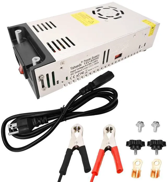 Main image of Yaheeda New Version Converter, 110V AC to 12V DC Converter Power Supply 12V 600W 50A DC Switch Transformer for RV,Pump,LED Strip, LCD Monitor