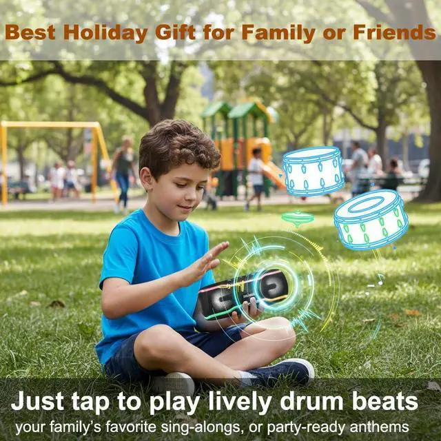 Alt view image 3 of 7 - IPX7 Waterproof Bluetooth Speaker, 24H Playtime, LED Lights, TWS Pairing, Small Wireless Speaker for Outdoor Party, Beach, Travel, Pool, Black