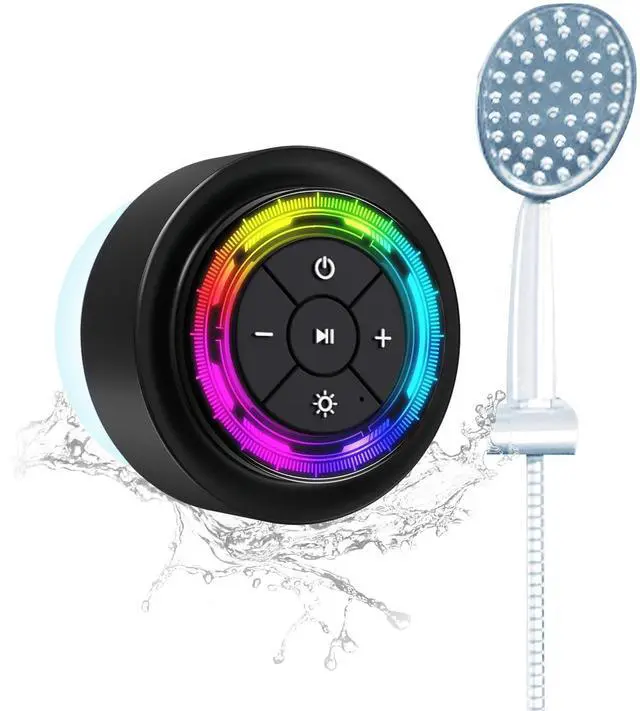 Main image of SoundAngel Mate(2 Gen) Bluetooth Shower Speaker, Certified IPX7 Waterproof, 8W Crystal Sound&Rich Bass, 12H Playtime, Christmas Stocking Stuffers for Teens Women Men, White Elephant Gifts (Line Light)