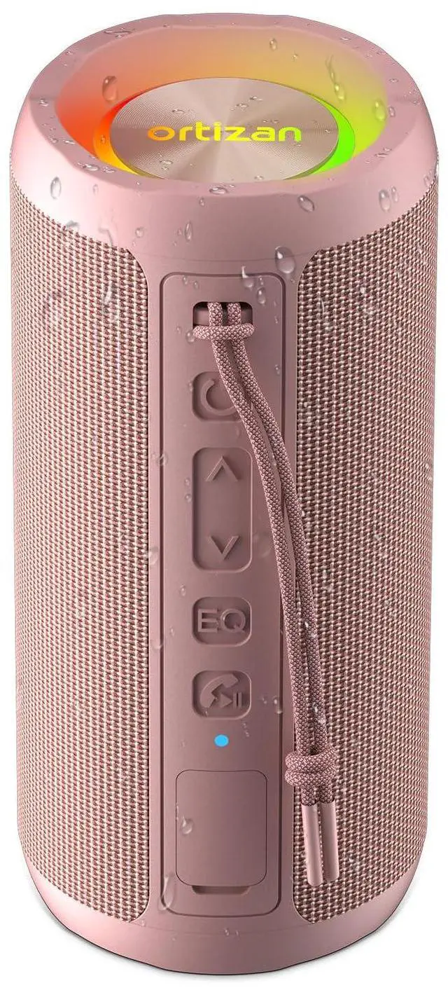 Main image of Wireless Portable Bluetooth Speaker, IPX7 Waterproof, Dustproof and Rustproof, Powerful 24W Sound, Enhanced Bass, 30 Hour Battery, 360° Party Light, and Stereo Pairing (BT 5.3), Gifts - Pink