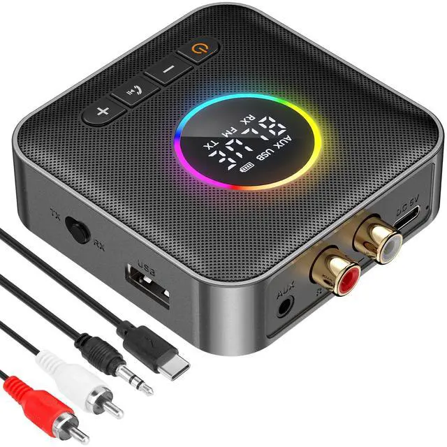 Main image of Bluetooth 5.4 Transmitter Receiver 3-in-1 Bluetooth Adapter HiFi Audio Receiver FM Transmitter with LED Display 3.5mm AUX RCA USB for TV/Car/PC/Home Stereo/Speakers
