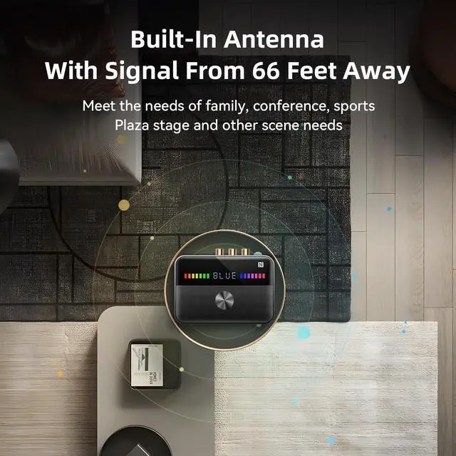 Alt view image 7 of 7 - M13 RGB Bluetooth 5.3 Audio Receiver Transmitter, Bluetooth Audio Adapter for Old Home Stereo/Speakers TV with Display, USB, RCA, 3.5mm AUX, DAC, Coaxial, Optical